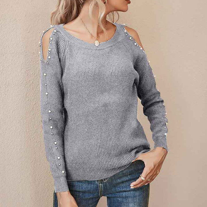 Gray-Womens-Knit-Solid-Crop-Sweater-Crewneck-Long-Sleeve-Loose-Fit-Cropped-Knitted-Pullover-Top-Knitwear-Sweaters-K359