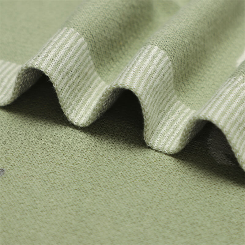     Green-100_-Cotton-Baby-Blanket-Knit-Soft-Cozy-Swaddle-Receiving-Blankets-Toddler-Infant-Blanket-with-Lovely-Rabbit-A058-Detail-1