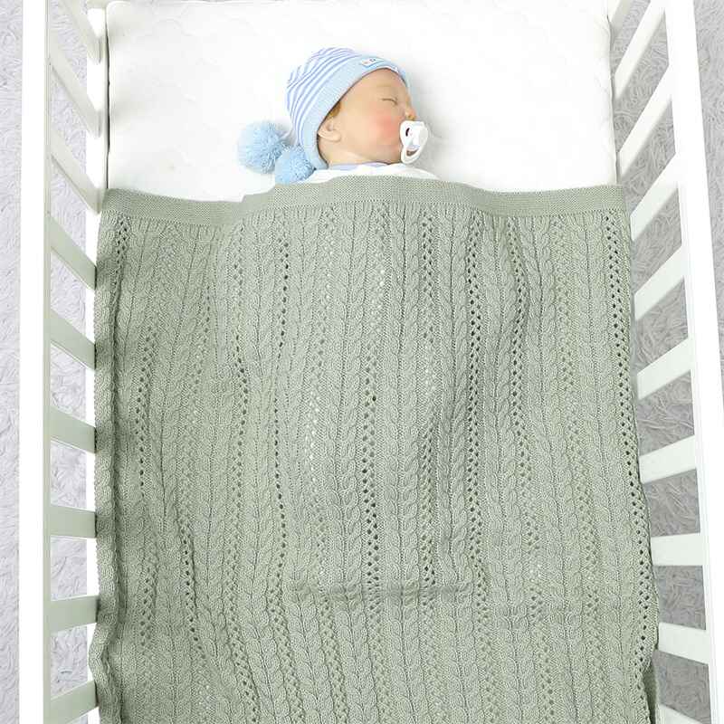 Green-Baby-Blanket-Soft-Knit-Swaddle-Receiving-Blankets-Crochet-Cosy-Blanket-Baby-for-Newborn-A066-Scenes-2