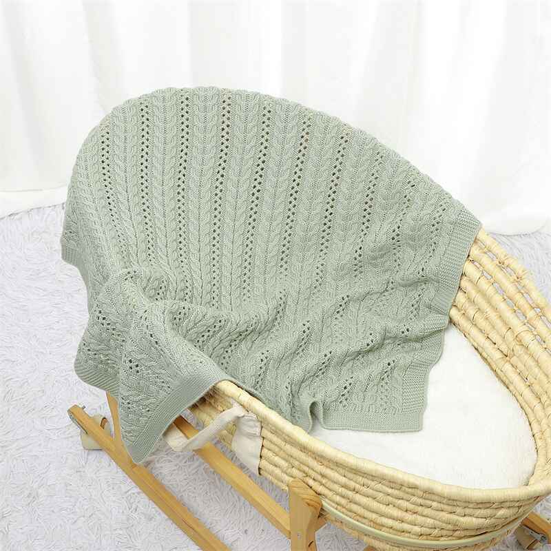 Green-Baby-Blanket-Soft-Knit-Swaddle-Receiving-Blankets-Crochet-Cosy-Blanket-Baby-for-Newborn-A066-Scenes-6