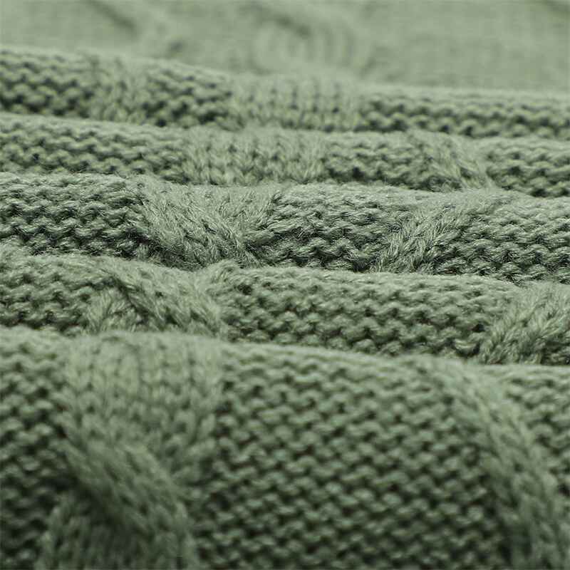     Green-Cable-Knit-Toddler-Blanket-Super-Soft-Warm-Breathable-Baby-Blanket-for-Crib-Stroller-Nursery-Travel-Newborn-A049-Detail-2