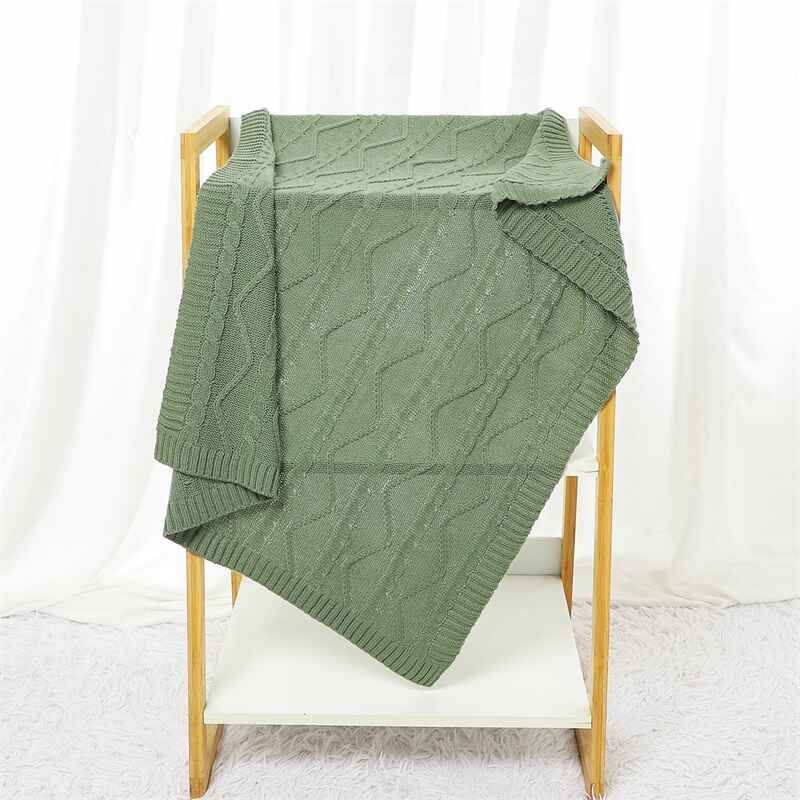 Green-Cable-Knit-Toddler-Blanket-Super-Soft-Warm-Breathable-Baby-Blanket-for-Crib-Stroller-Nursery-Travel-Newborn-A049-Scenes-4