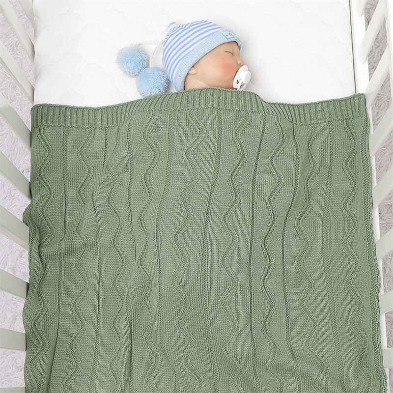 Green-Cotton-Knit-Baby-Blanket-Receiving-Crochet-Safe-Knitted-Gender-Blankets-for-Newborn-Boy-Girls-A046-Scenes-2