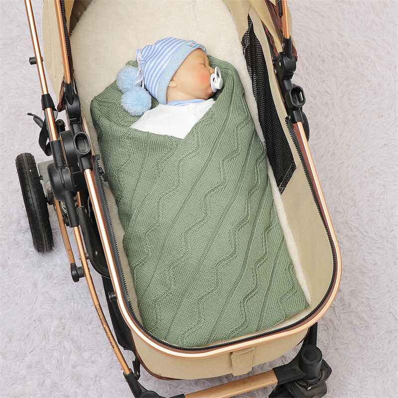 Green-Cotton-Knit-Baby-Blanket-Receiving-Crochet-Safe-Knitted-Gender-Blankets-for-Newborn-Boy-Girls-A046-Scenes-4