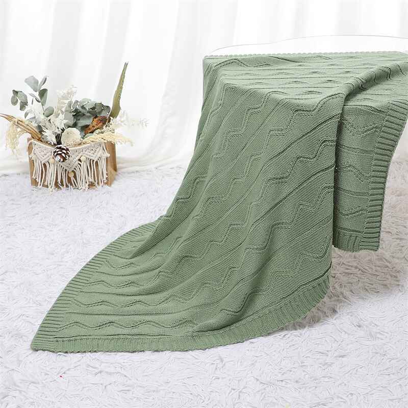 Green-Cotton-Knit-Baby-Blanket-Receiving-Crochet-Safe-Knitted-Gender-Blankets-for-Newborn-Boy-Girls-A046-Scenes-5