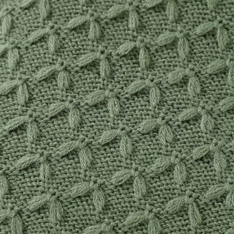 Green-Cute-New-York-Premium-Soft-Cotton-Cable-Knit-Baby-Blankets-Receiving-Blanket-A064-Detail-3