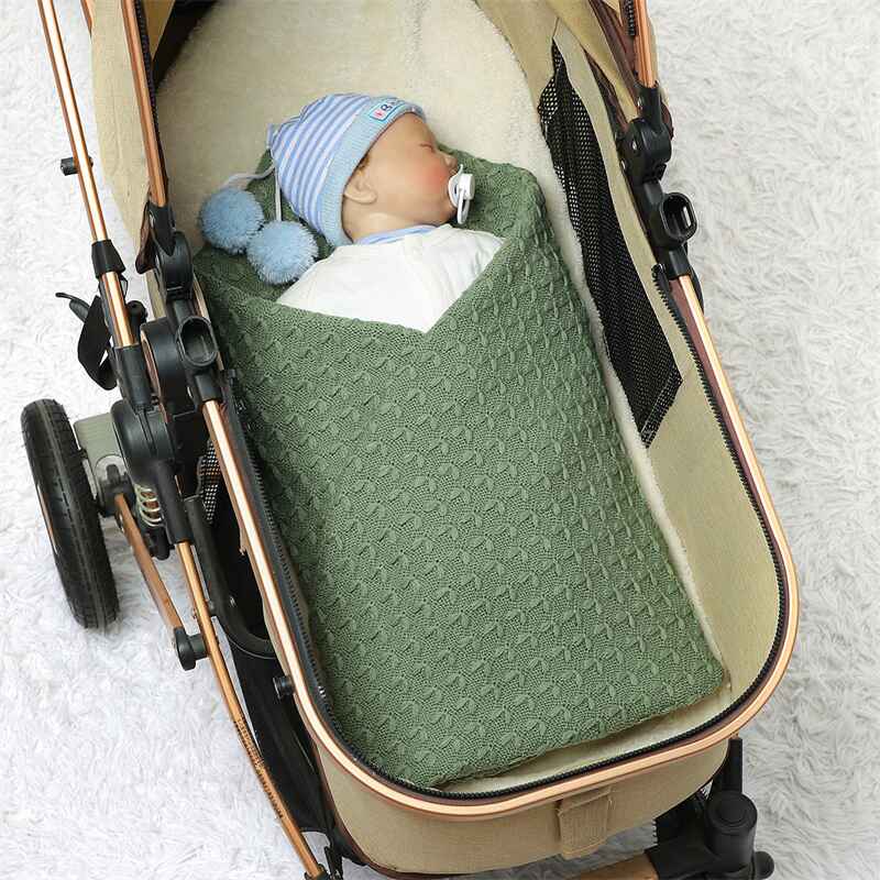 Green-Cute-New-York-Premium-Soft-Cotton-Cable-Knit-Baby-Blankets-Receiving-Blanket-A064-Scenes-3