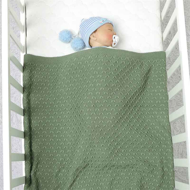 Green-Cute-New-York-Premium-Soft-Cotton-Cable-Knit-Baby-Blankets-Receiving-Blanket-A064-Scenes-4