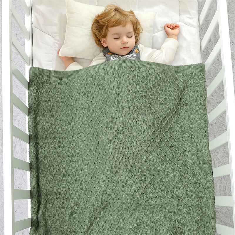 Green-Cute-New-York-Premium-Soft-Cotton-Cable-Knit-Baby-Blankets-Receiving-Blanket-A064-Scenes-6