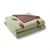 Green-Knit-Baby-Blanket-100_-Cotton-Receiving-Blankets-Neutral-Swaddle-Soft-Blanket-Newborn-Boy-Girls-With-Cute-Radish-A060