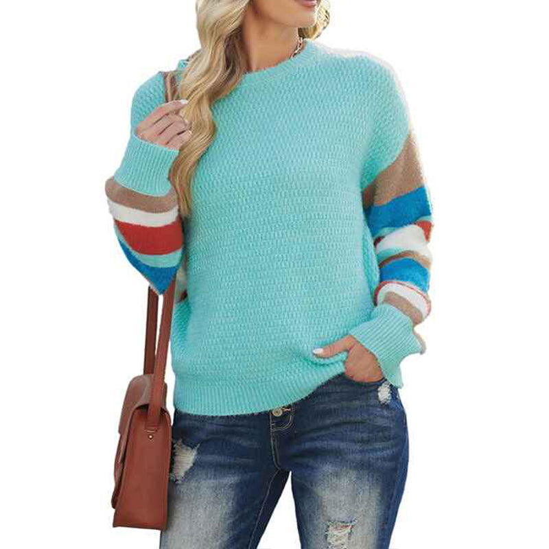 Green-Oversized-Sweater-for-Women-Lightweight-Color-Block-Pullover-Sweaters-Long-Sleeve-Solid-Color-Casual-Tops-K152