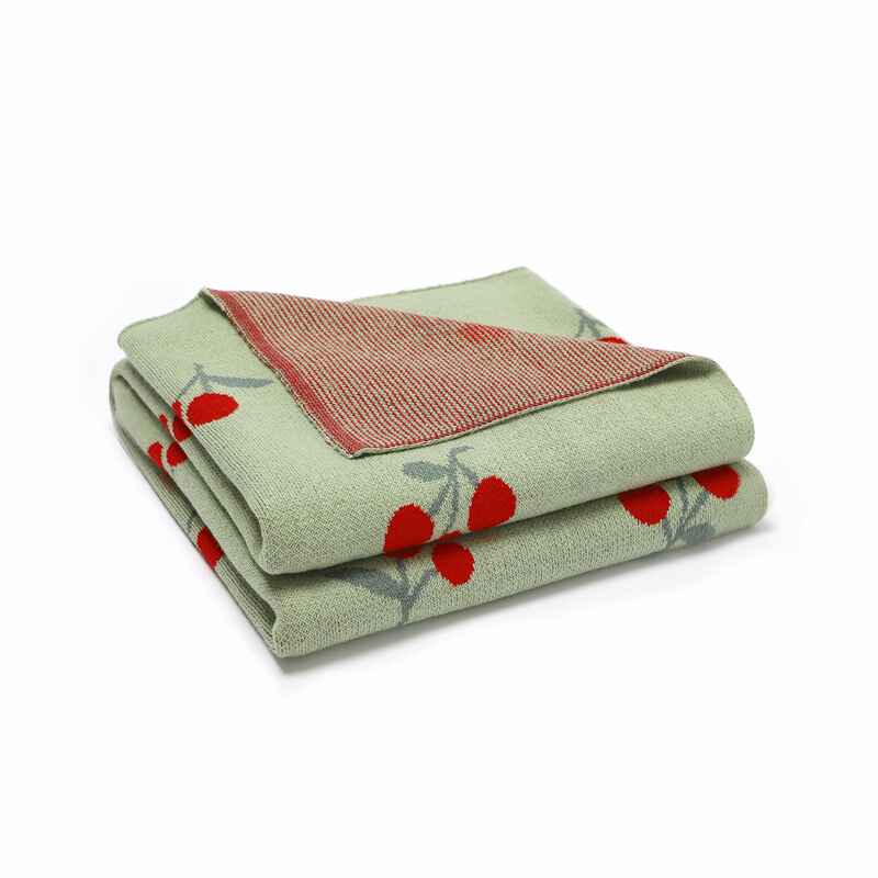 Green-Premium-Soft-Cotton-Cable-Knit-Baby-Blankets-Baby-Nursery-Stroller-Blanket-A087