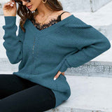Green-Womens-Lace-Pullover-Sweaters-Casual-V-Neck-Cold-Shoulder-Tops-Cute-Long-Sleeve-Off-Shoulder-Sweater-Tops-K605