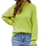 Green-Womens-Long-Sleeve-Turtleneck-Sweater-Slim-Fitted-Knitted-Pullover-Sweater-Tops-K604-Front-2