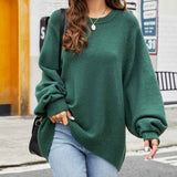 Green-Womens-Oversized-Sweater-Casual-Fall-Round-Neck-Long-Sleeve-Loose-Rib-Knit-Pullover-K580