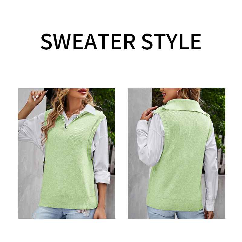 Green-Womens-Sweater-Vest-Sleeveless-Oversized-V-Neck-Sweaters-Knitted-Vest-Pullover-Tank-Top-K585-Detail