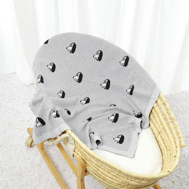 Grey-100_-Cotton-Baby-Blanket-Knit-Soft-Cozy-Swaddle-Receiving-Blankets-Toddler-Infant-Blanket-with-Lovely-Dog-A047-Scenes-2