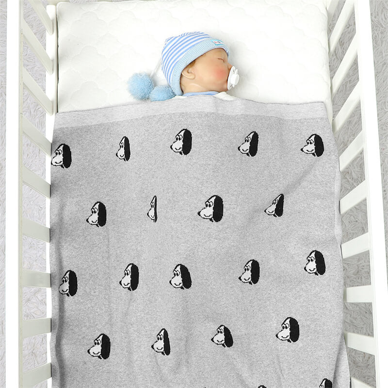 Grey-100_-Cotton-Baby-Blanket-Knit-Soft-Cozy-Swaddle-Receiving-Blankets-Toddler-Infant-Blanket-with-Lovely-Dog-A047-Scenes-5