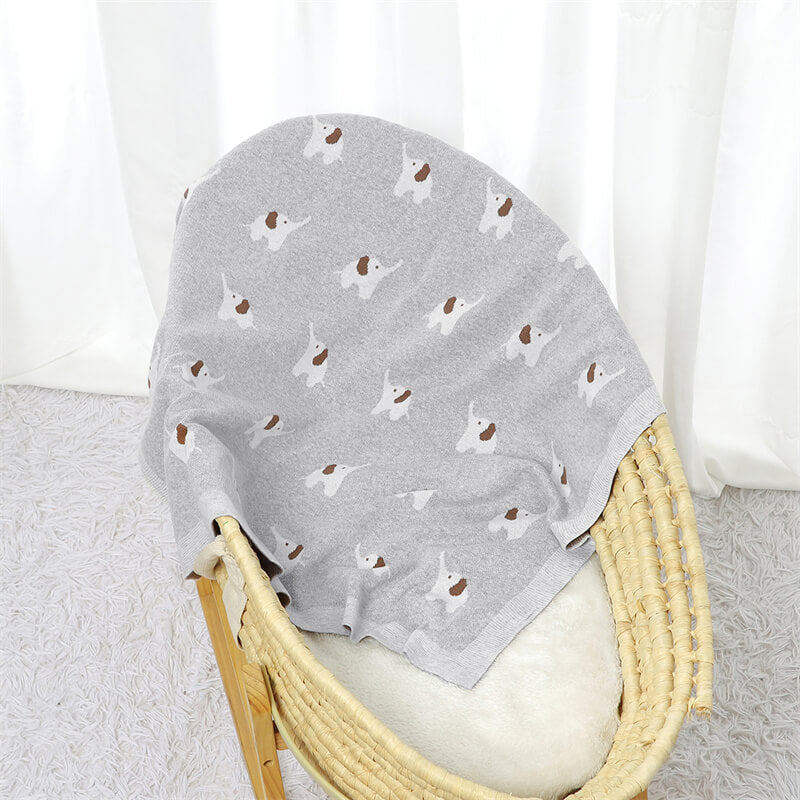 Grey-100_-Cotton-Baby-Blanket-Knit-Soft-Cozy-Swaddle-Receiving-Blankets-Toddler-Infant-Blanket-with-Lovely-Elephant-A056-Scenes-4