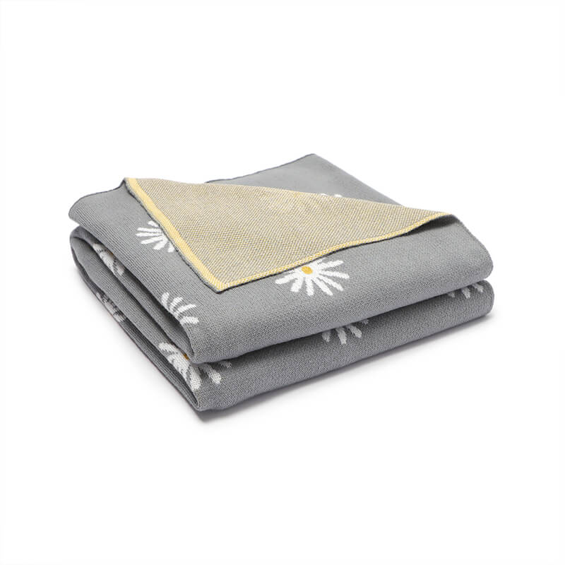 Grey-100_-Cotton-Baby-Blanket-Knit-Soft-Cozy-Swaddle-Receiving-Blankets-Toddler-Infant-Blanket-with-Lovely-Sun-Flower-A041