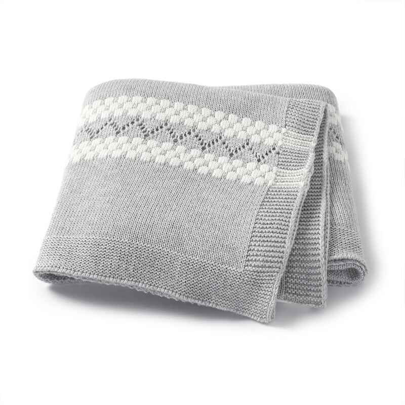 Grey-Baby-Blanket-Cotton-Knit-Soft-Cozy-Newborn-Boy-Girls-Swaddle-Receiving-Blanket-A076