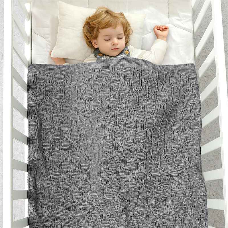 Grey-Baby-Blankets-Neutral-Cotton-Knit-Blanket-Safe-Crochet-Newborn-Swaddle-for-Crib-Stroller-Boy-Girls-A073-Scenes-2