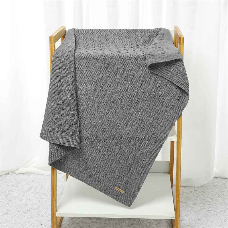 Grey-Baby-Receiving-Blanket-for-Organic-Cotton-Knit-Soft-Warm-Cozy-Unisex-Cuddle-Blanket-A083-Scenes-5