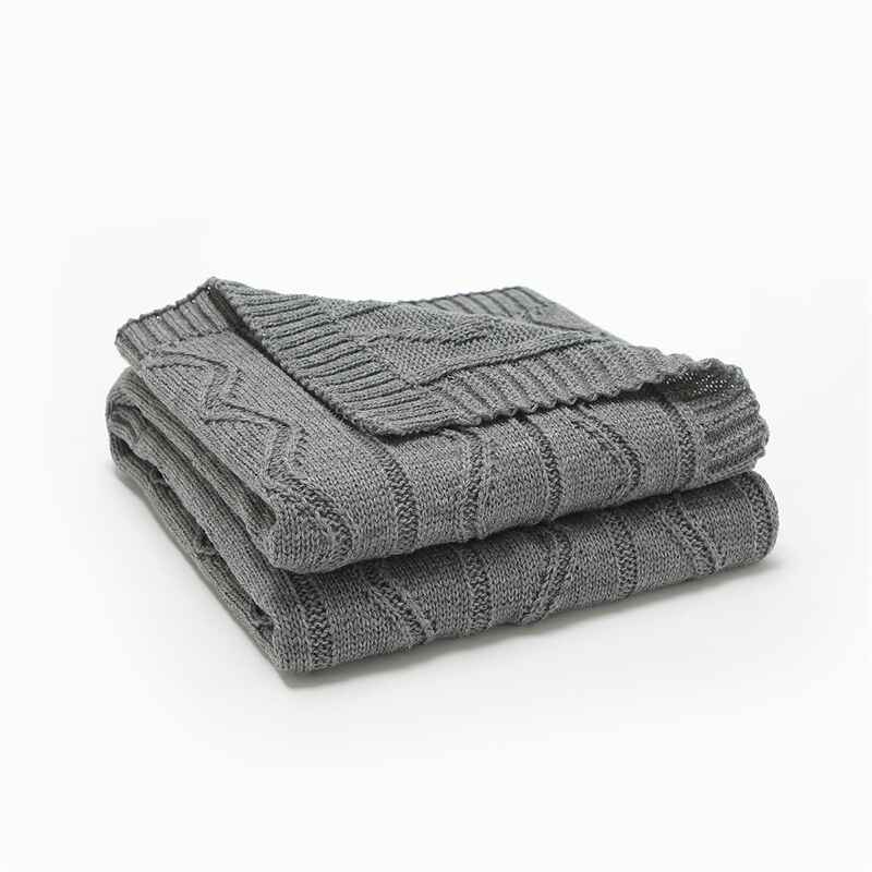     Grey-Cotton-Knit-Baby-Blanket-Receiving-Crochet-Safe-Knitted-Gender-Blankets-for-Newborn-Boy-Girls-A046