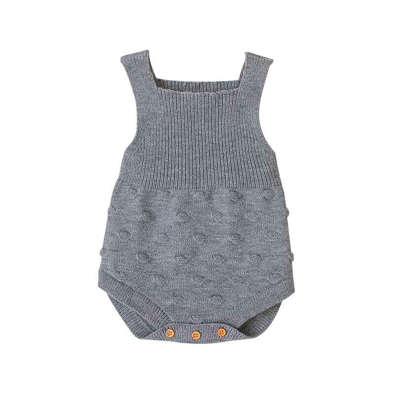 Grey-Infant-Baby-Girls-And-Boy-Summer-Outfits-Fly-Sleeve-Solid-Knit-Romper-Tops-Short-Pants-Headband-Casual-Clothes-Set-A011-Front