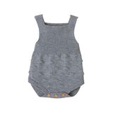 Grey-Infant-Baby-Girls-And-Boy-Summer-Outfits-Fly-Sleeve-Solid-Knit-Romper-Tops-Short-Pants-Headband-Casual-Clothes-Set-A011-Front
