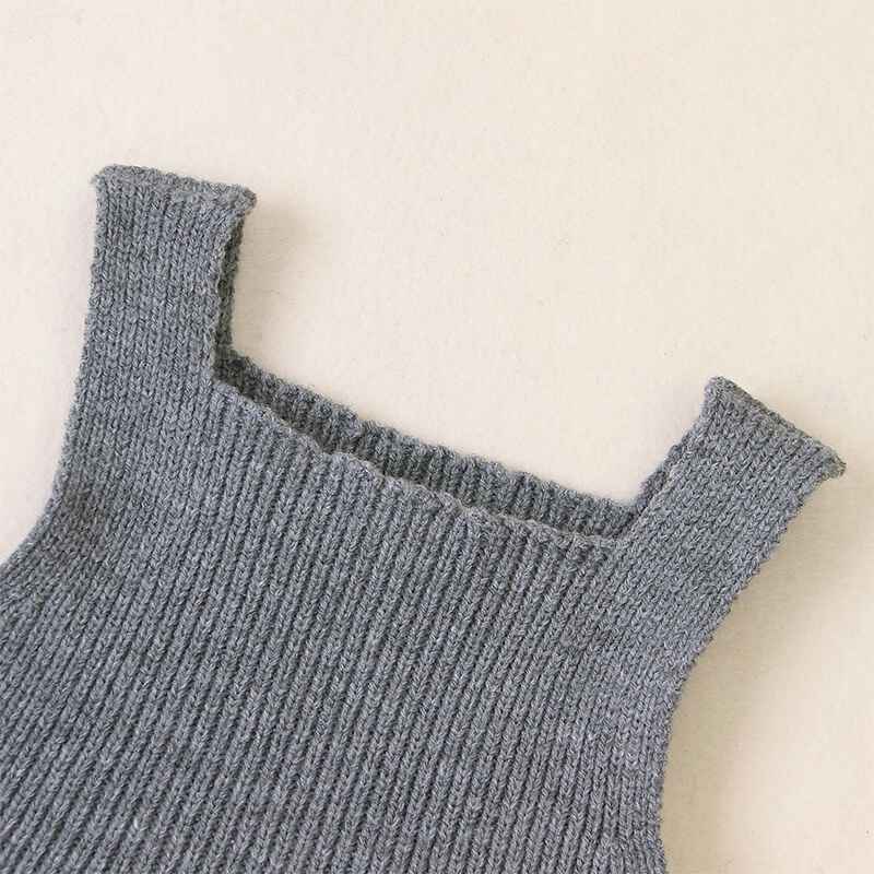 Grey-Infant-Baby-Girls-And-Boy-Summer-Outfits-Fly-Sleeve-Solid-Knit-Romper-Tops-Short-Pants-Headband-Casual-Clothes-Set-A011-Shoulder-Strap