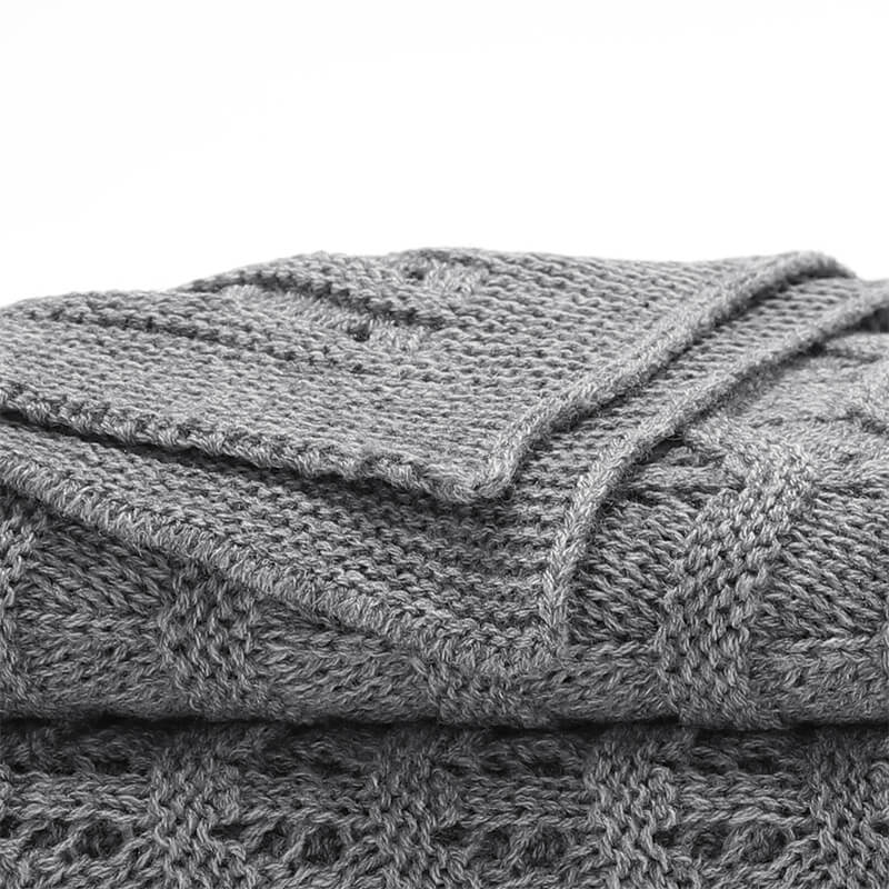 Grey-Knit-Baby-Blankets-in-Cable-Pattern-Organic-Cotton-Blankets-for-Crib-or-Stroller-Receiving-Blankets-A036-Detail-1