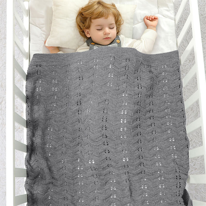 Grey-Knit-Baby-Blankets-in-Cable-Pattern-Organic-Cotton-Blankets-for-Crib-or-Stroller-Receiving-Blankets-A036-Scenes-5