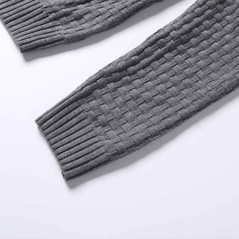    Grey-Mens-Casual-Slightly-Stretch-Cotton-Blend-Drawstring-Pullover-Kangaroo-Pocket-Hooded-Knitted-Sweater-G095-Detail-4