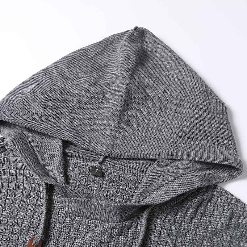 Grey-Mens-Casual-Slightly-Stretch-Cotton-Blend-Drawstring-Pullover-Kangaroo-Pocket-Hooded-Knitted-Sweater-G095-Detail-5