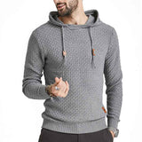 Mens Hooded Sweatshirt Long Sleeve Solid Knitted Hoodie Pullover Sweater G106