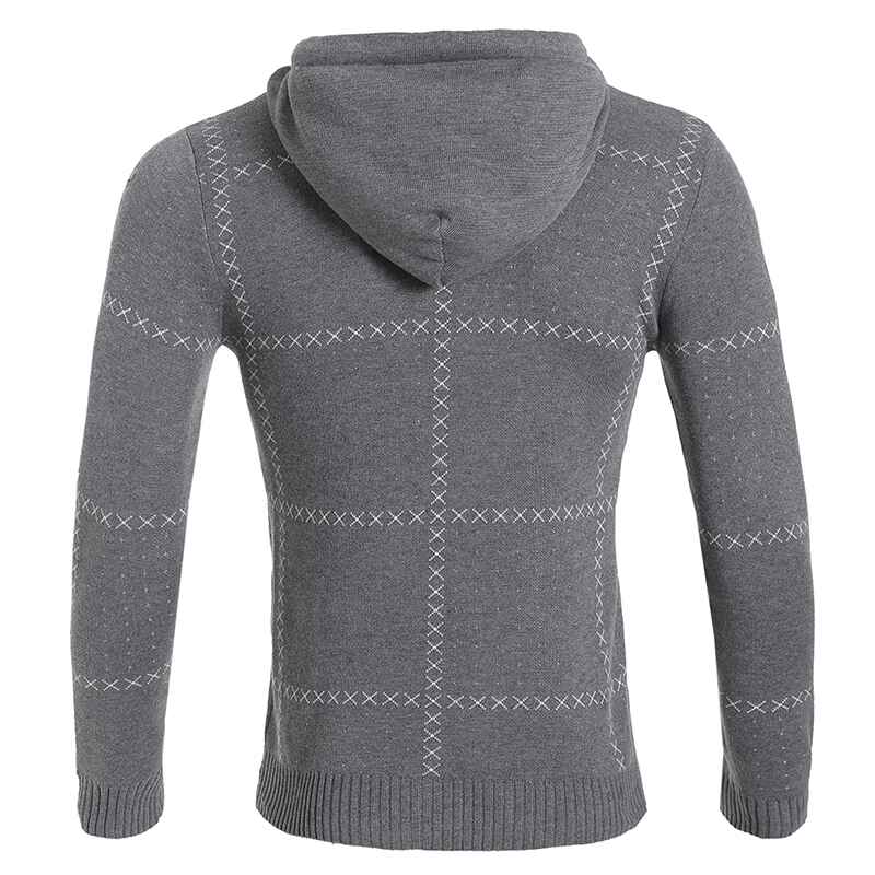 Grey-Mens-Long-Sleeved-Pullover-Sweater-Slim-Drawstring-Casual-Hooded-Sweater-For-Autumn-And-Winter-G090-Back