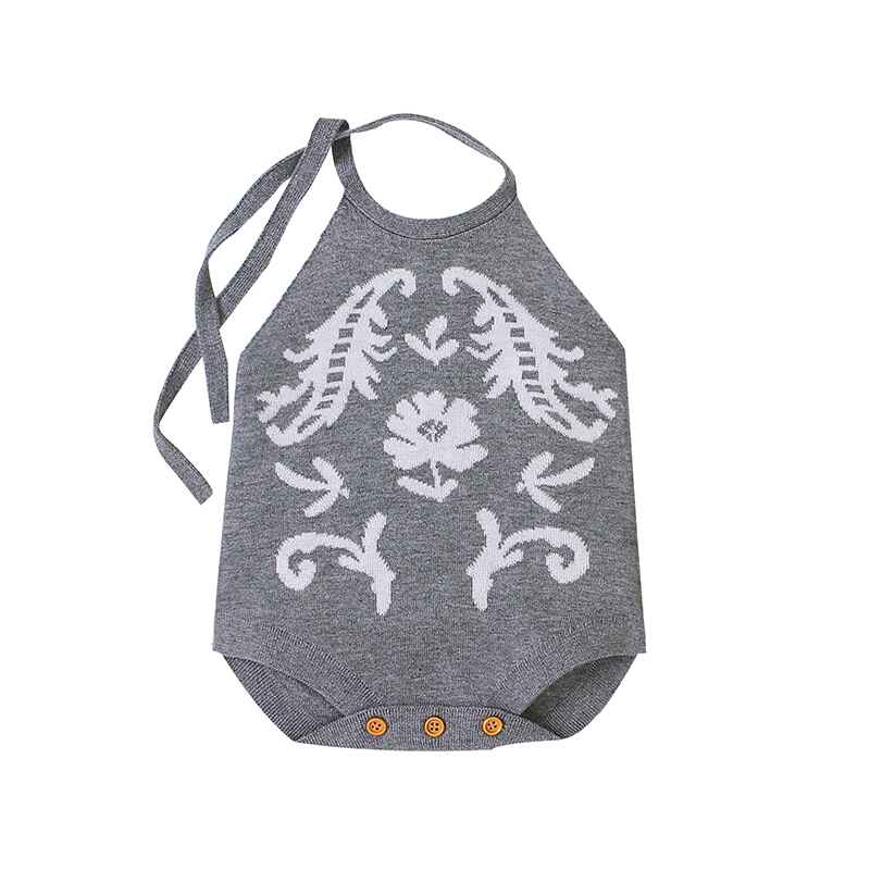 Grey-Newborn-Baby-Boy-Girl-knitted-Sleeveless-Straps-Bodysuit-Romper-Jumpsuit-Outfits-Long-Sleeve-A017-Front