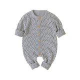     Grey-Newborn-Knit-Romper-Round-Neck-Jumpsuit-Hollow-Breathable-Bodysuit-for-Baby-Girls-Boys-A021-Front