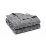 Grey-Organic-Cotton-Knit-Soft-Warm-Cozy-Unisex-Receiving-Swaddler-Cuddle-Stroller-Crib-Quilt-Blanket-A037