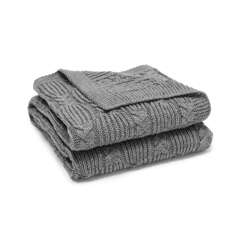 Grey-Pure-Cotton-Baby-Blanket-Knit-Cellular-Toddler-Blankets-for-Boys-and-Girls-A084