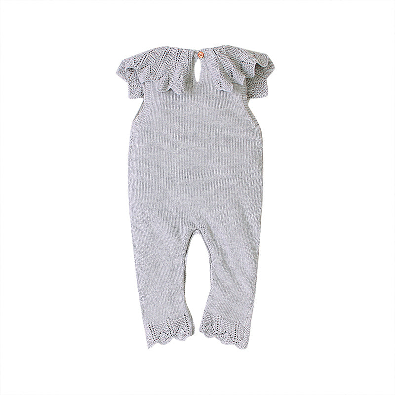     Grey-Toddler-Baby-Girl-Ruffled-Rompers-Sleeveless-Cotton-Romper-Bodysuit-Jumpsuit-Clothes-A009-Back