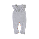     Grey-Toddler-Baby-Girl-Ruffled-Rompers-Sleeveless-Cotton-Romper-Bodysuit-Jumpsuit-Clothes-A009-Front