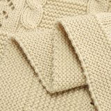 Khaki-Cable-Knit-Blanket-Baby-Nursery-Stroller-Blanket-Organic-Cotton-A039-Detail-3