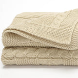 Khaki-Cable-Knit-Blanket-Baby-Nursery-Stroller-Blanket-Organic-Cotton-A039-Detail-5