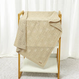 Khaki-Cable-Knit-Blanket-Baby-Nursery-Stroller-Blanket-Organic-Cotton-A039-Scenes-2