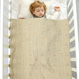 Khaki-Cable-Knit-Blanket-Baby-Nursery-Stroller-Blanket-Organic-Cotton-A039-Scenes-5
