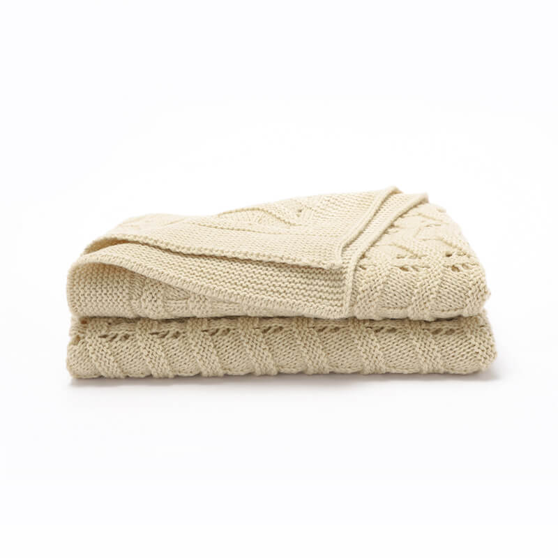     Khaki-Knit-Baby-Blankets-in-Cable-Pattern-Organic-Cotton-Blankets-for-Crib-or-Stroller-Receiving-Blankets-A036