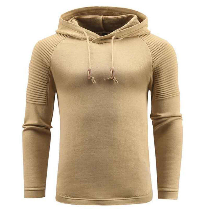    Khaki-Mens-Autumn-And-Winter-Stylish-Fitness-Sports-Long-Sleeve-Hoodie-G094-Front