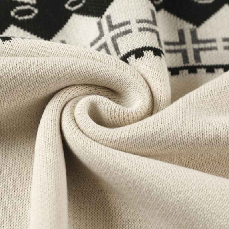 Khaki-Mens-Casual-Hooded-Knitted-Slim-Fit-Long-Sleeves-Drawstrings-Pullovers-Geometric-pattern-Sweaters-G092-Detail-2